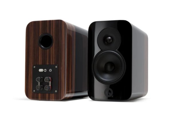 Q Acoustics Concept 300 Speakers – Black & Rosewood (Pair, Excludes Stands)